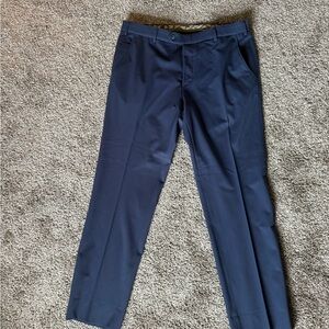 Classic Blue Dress Pants with Straight-Leg Cut